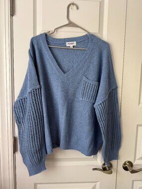 Sweater with Open Crochet Sleeves